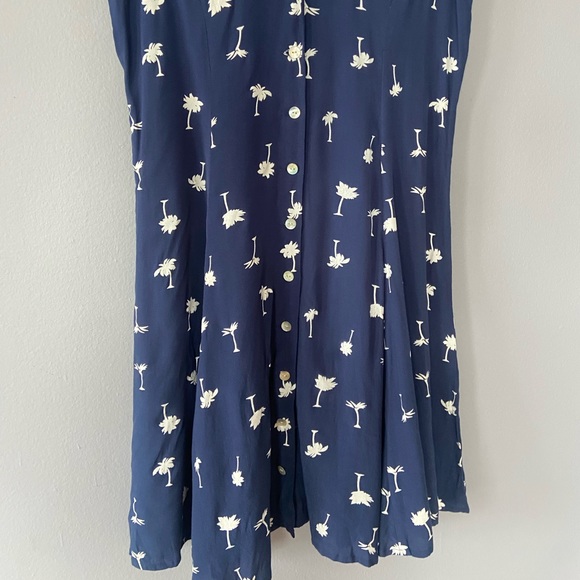 Angels by the Sea Navy Palm Tree Rayon Mini Dress Size Medium NWT - Picture 4 of 9